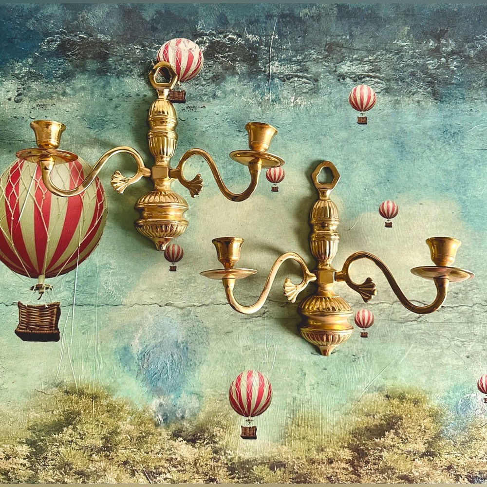 Brass wall sconces (PAIR) Made in India